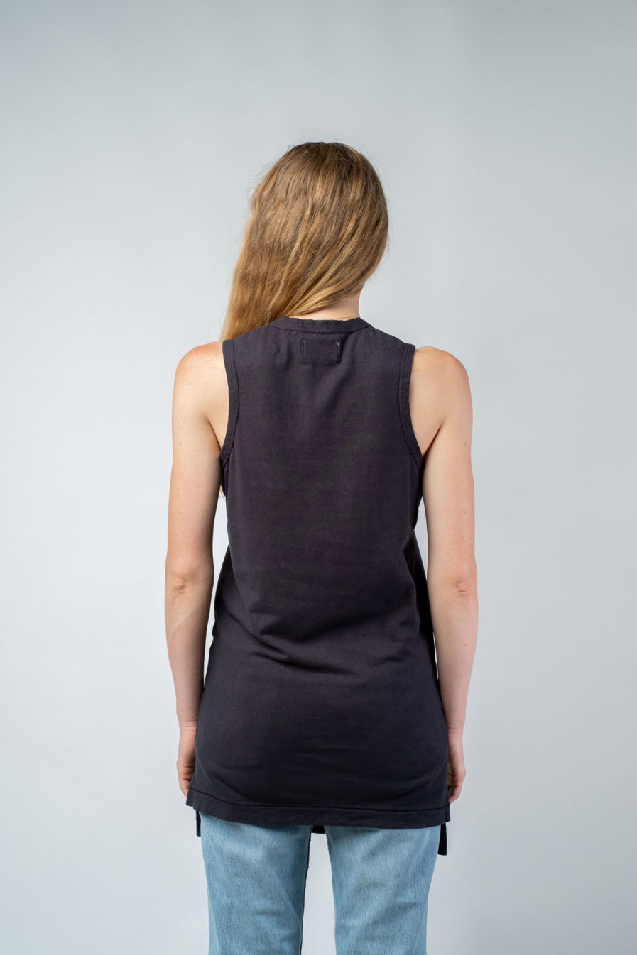 WOMAN unisex singlet tanktop hemp organic cotton MALIK Carbon black back